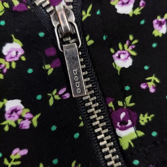 Bebe black floral layered ruffled mini skirt Small - Picture 5 of 7